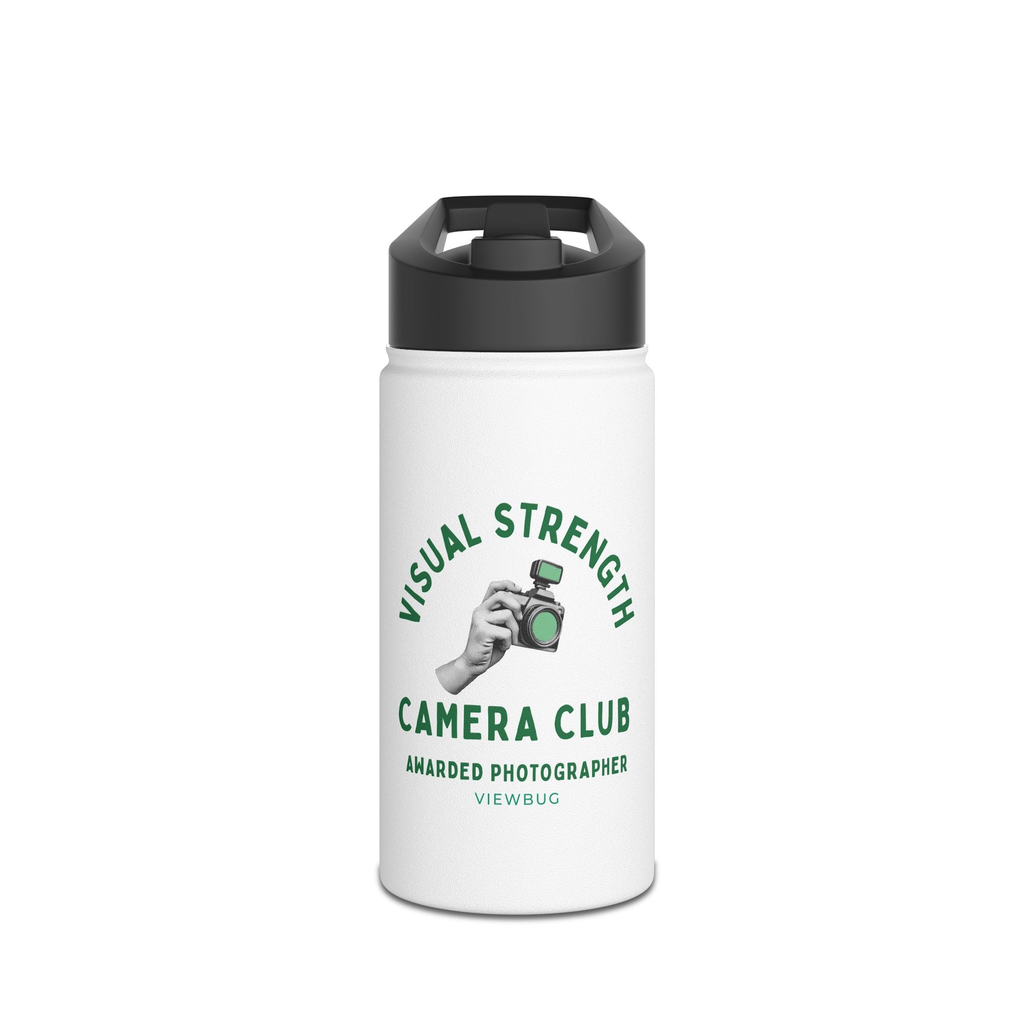 Visual Strength: Stainless Steel Water Bottle, Standard Lid